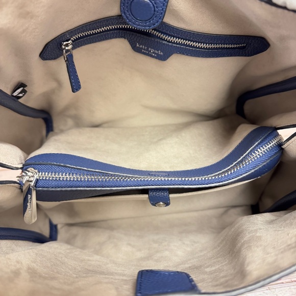 Kate Spade Knott Denim Check Large Shoulder Bag - Indigo - Picture 5 of 9